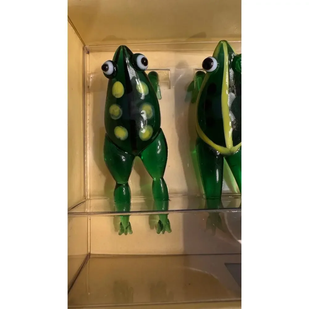 Discontinued Pier 1 Glass Frog Drink Charms Set of 4 in Original Box
